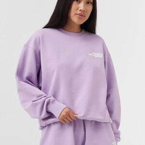 7 Days Active Summer Drop Monday Crewneck Sweatshirt Women Small Purple 90112